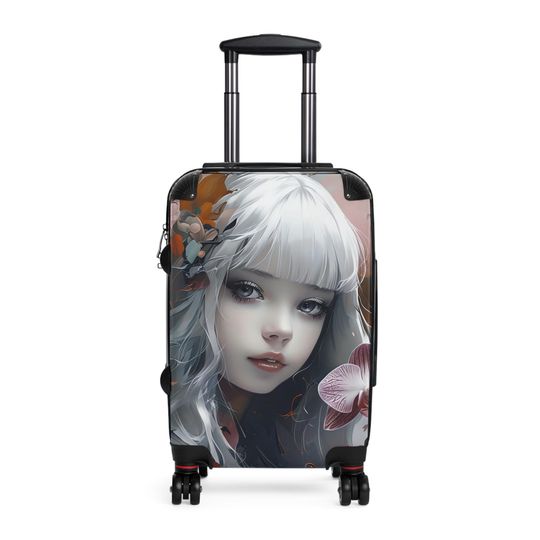Discover Suitcase Womens luggage Traveling suitcases Unique Artsy Surreal Fantasy Japanese Style Anime Graphic Design S M LG