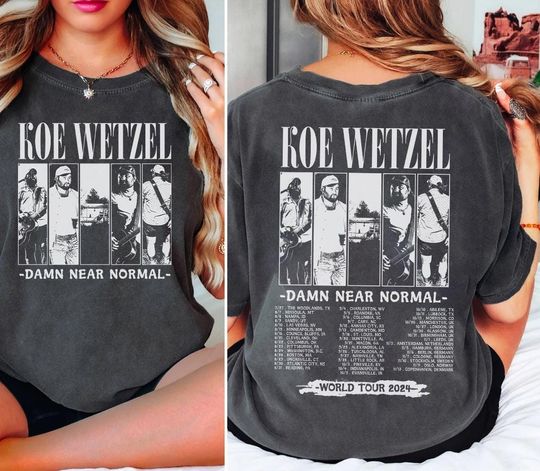 Discover Koe Wetzel 2 Sides Shirt, Wetzel Country Music Shirt, Wetzel Concert Tour Bootleg 90s Shirt, Wetzel Tour Merch 2024 Shirt Men Women