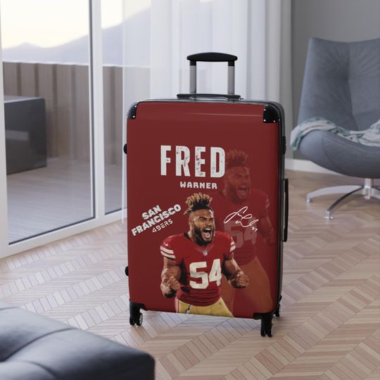 Fred Warner Sports Suitcase Celebrating San Francisco Suitcase, San Francisco Football, Gift For San Francisco Fan