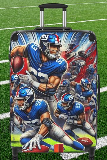 Discover Suitcase in the colors of the New York Giants. Robust and spacious, with swivel wheels and retractable handle. Ideal for Giants fans