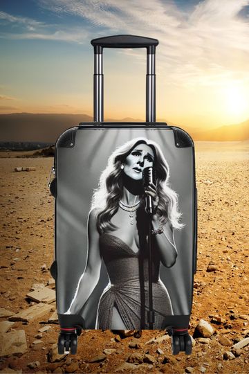 Discover Elegant Celine Dion suitcase, ideal for travel, it offers large storage capacity, reinforced security and wheels