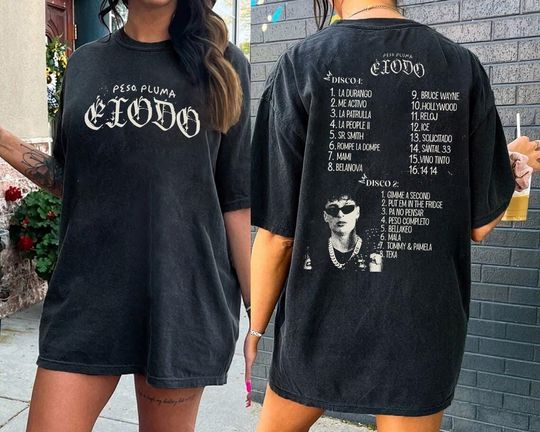 Discover Peso Pluma Both Sides Shirt, Peso Pluma Exodo Tour Shirt, Peso Pluma 2024 Concert Tour Shirt, Peso Pluma Graphic Shirt Men Women