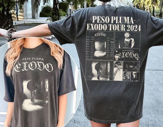 Discover Peso Pluma Vintage 2 Sides Shirt, Funny Peso Pluma Music Lyrics Shirt, Peso Pluma Exodo Tour Shirt, Hot Tour Shirt Men Women