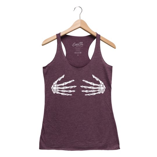 HALLOWEEN Skeleton Hands Women Tank Top Triblend Racerback Tank Top