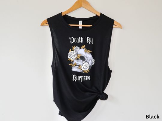 Discover DEATH BY BURPEES Womens Crossfit Tank Top, Womens Gym Tank Top