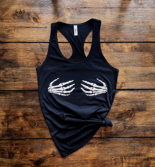 Discover Ladies skeleton hands tank top