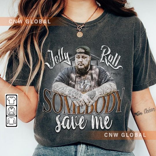 Jelly Roll Music Shirt, Somebody Save Me Cowhide Country Western Concert Vintage 90s Y2K Graphic Tee, Unisex Gift For Fan
