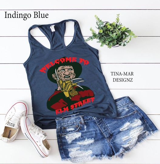 Discover Welcome To ELM Street Tank Top\\Freddy Krueger Halloween Tank Top