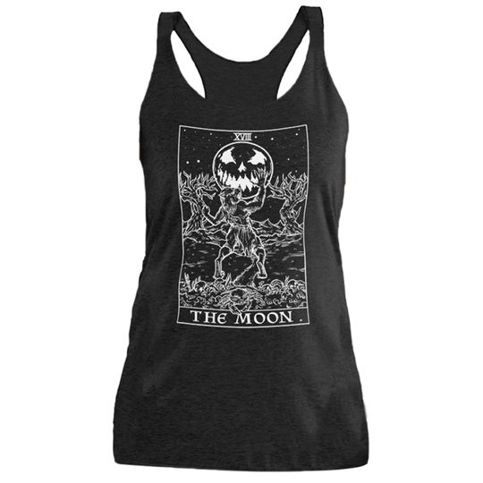 Discover The Moon Tarot Card Tank Top Halloween Tank Top Women Gothic Clothing Women Goth Tank Tops