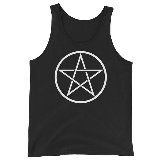 Discover White Goth Wiccan Woven Pentagram Men's Tank Top