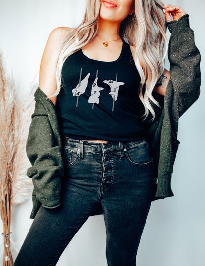 Discover Ghost Pole Dance Racerback Tank Top Pole Dance Halloween Holiday Tank Top