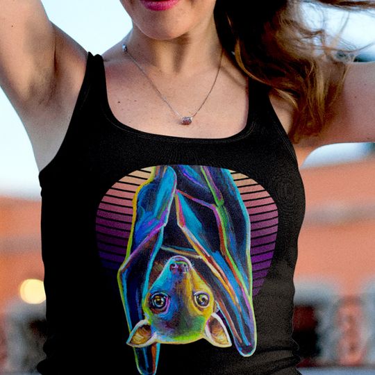 Discover Women's Halloween Tank Top, Gothic Tank Top for Her, Cute Bat Tank Top