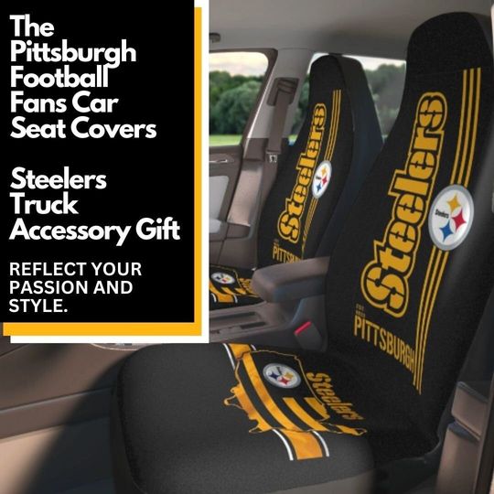 Discover Pittsburgh Football Car Seat Covers Truck Seat Protectors Football Gift for Steeler Nation Fans Pittsburgh Football Themed Gift