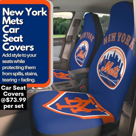 Discover NY Mets Car Seat Covers, Perfect Gift for NY Mets baseball Fans Everywhere, Show Your Mets team spirit