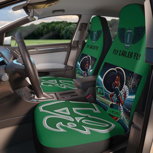 Fly Birds Fly 1# Cheer Leader Love inspired Philadelphia Football Car Seat Covers