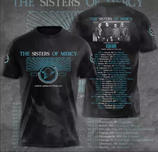 The Sisters Of Mercy 3D Shirt North American Tour 2024 Unisex All Sizes