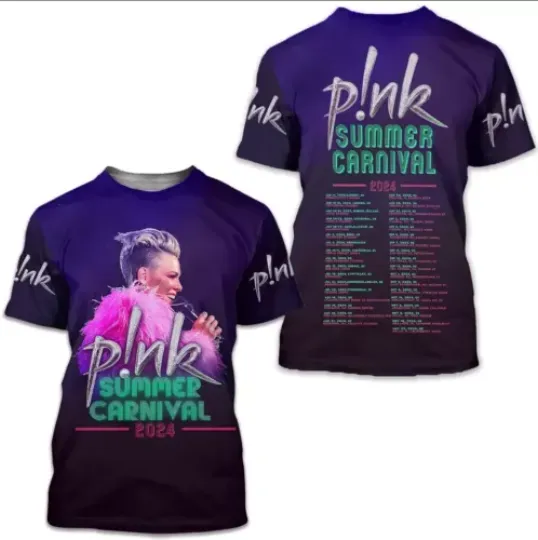 Discover Pink Singer Summer Carnival 2024 Tour 3D T-Shirt