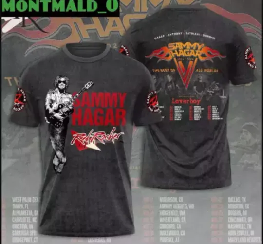 Discover new, Sammy Hagar 2024 Tour 3D 3D shirt, 3D gift, Tshirt -hot shirt 3D