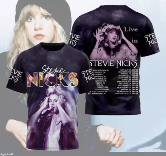 RARE   Stevie Nicks Tour 2024 Live In Concert 3D All Over Printed T-Shirt