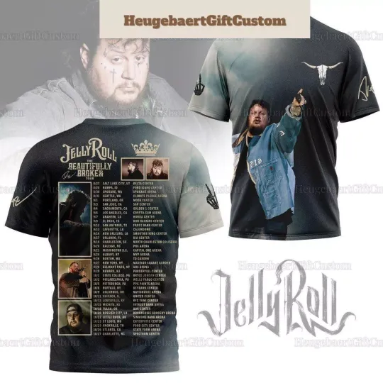 Jelly Roll 2024 Tour Shirt  The Beautifully Broken Unisex Shirt  Jelly Roll Conc
