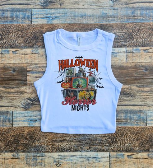 Halloween Horror Night Crop, HHN baby tee, Universal Scary night Crop Tank  Top