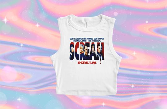 Discover retro scream crop tank, scream baby tee tshirt, scream Crop Tank  Top