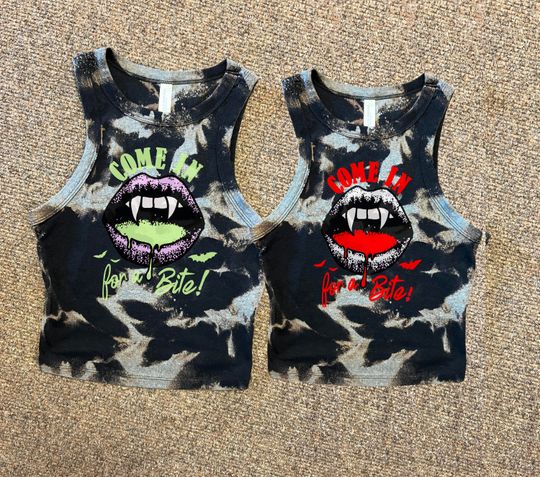 Discover Vampire Teeth Crop, Bloody Halloween Tank, Scary Spooky Baby Tee Crop Tank  Top