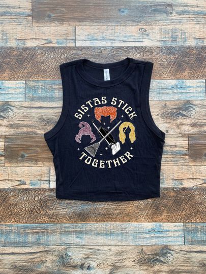 Sisters Sanderson crop tank, Sisters Stick Together baby tee, Hocus Pocus Crop Tank  Top