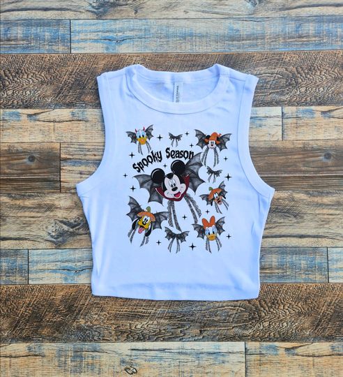 Discover Halloween Mickey crop tank, Spooky Season Bats Baby Crop Tank  Top