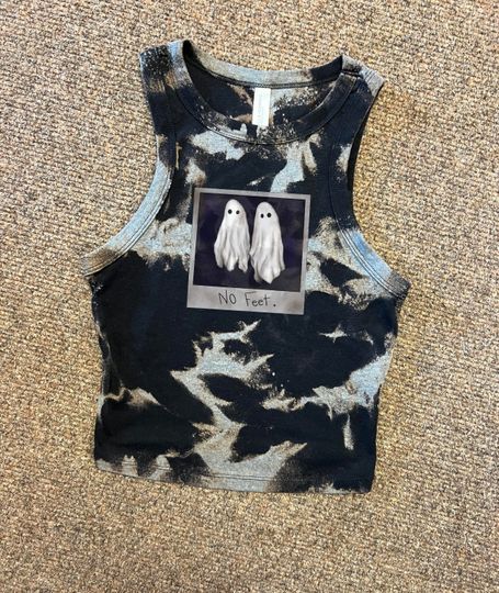 Discover No Feet Crop, Ghost Black tshirt, Halloween, Strange and unusual Crop Tank  Top