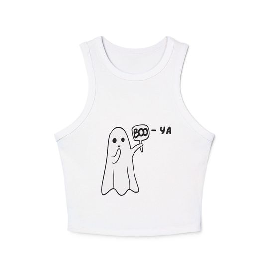 Discover Boo-Ya Racer Crop Tank, Women's Micro Rib Racer Tank Top, Boo-Ya