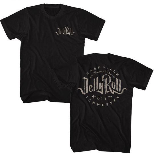 Discover Jelly Roll Nashville Tennessee Front & Back Printed Black Shirts