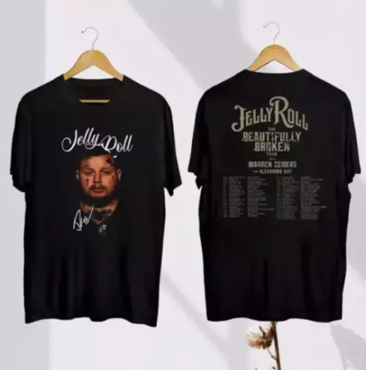 Discover Jelly Roll Tour 2024 Shirt, Jelly Roll Fan Gift, Jelly Roll The Beautifully Brok