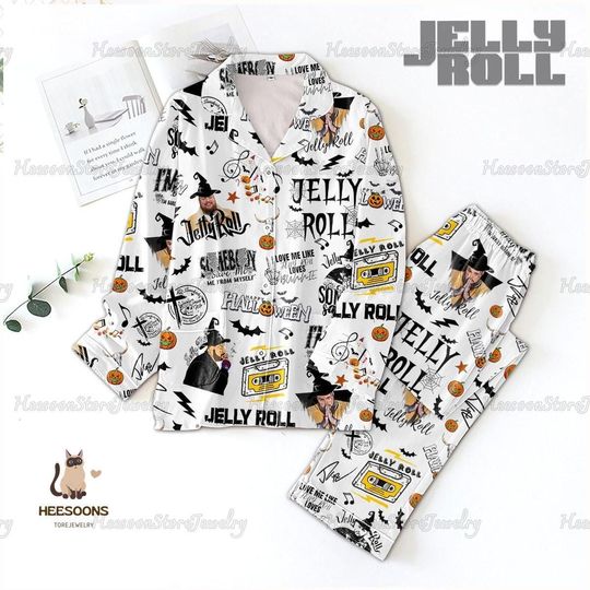 Jelly Roll Tour Pajamas Set, Jelly Roll 2024 Tour Shirt, The Beautifully Broken Tour Women Pajamas, Western Country Holiday Pajamas