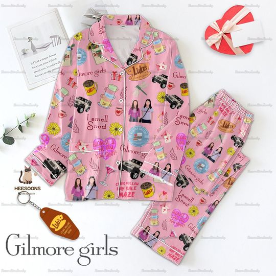Gilmore Girls Pajamas Set, Luke's Diner Pajamas Pants, Luke's Coffee Women Pajamas, Stars Hollow Halloween Pajamas, Gilmore Girls Pj Set