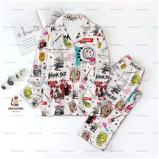 B182 Pajamas Set, B182 Band Shirt, B182 Women Pajamas, B182 Holiday Pajamas, B182 Rock Halloween Pajamas