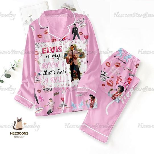 Discover Elvis Presley Pajamas Set, Elvis King Women Pajamas, Elvis Holiday Pajamas, Rock And Roll Bridesmaid Pajamas, Gift For Elvis Fan