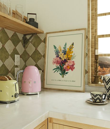 Discover Never Be So Kind You Forget To Be Clever Print | Botanical Print | Music Wall Art | Aesthetic Print | Marjorie Print | Bedroom Decor