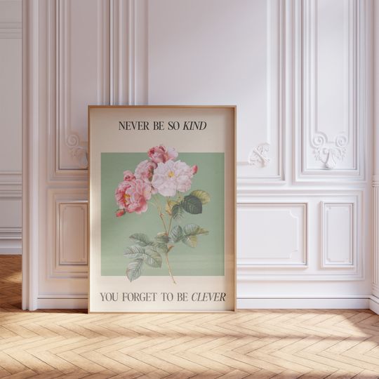 Discover Never Be So Kind You Forget To Be Clever Print | Music Wall Art | Aesthetic Prints | Taylor Art | Bedroom Decor | Marjorie Print