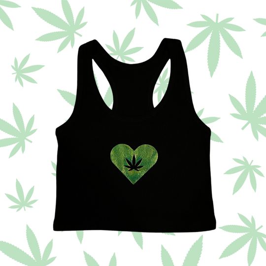 Discover weed heart crop tank top, Halloweeners Gift