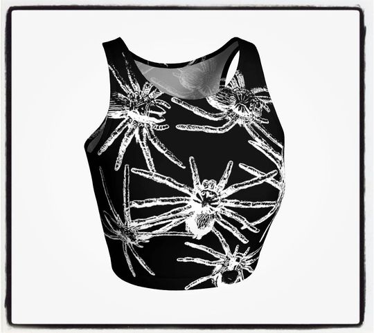 Discover Spiderella Crop  Tank Tops ~ Halloween ~ Spiders ~  Athleticwear ~ Witchy