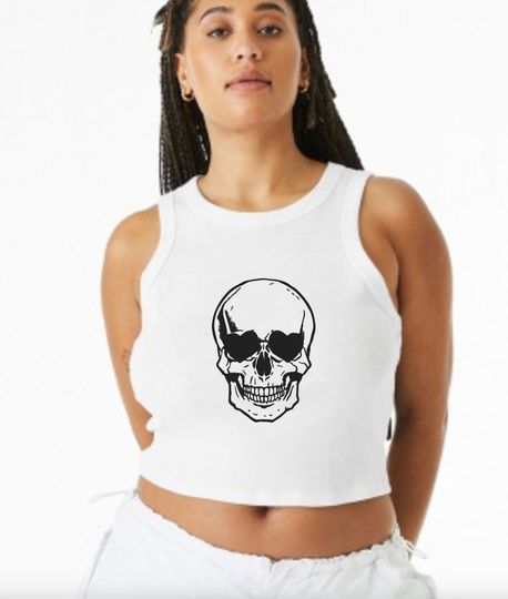 Discover Skull top for women Halloween tank top Skull Crop  Tank Tops