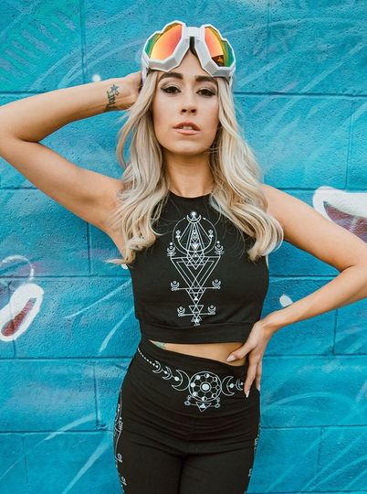 Discover Demi Lunar  print  Crop Top, Crop top, Lounge wear, Yoga, Active wear, fitness top