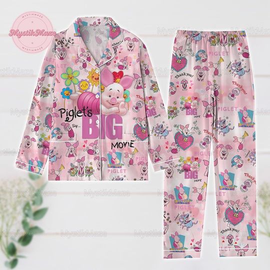 Halloween Piglet Pajamas Set, Cute Disney Winnie The Pooh Happy Piglet Pajamas, Birthday Gift