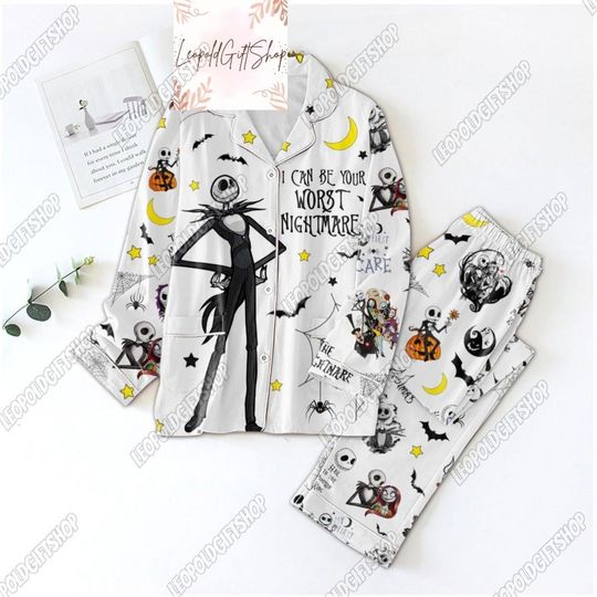 Discover Halloween Jack Skellington Pajamas Set, Halloween Midnight Shirt