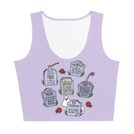 Muppets Haunted Mansion Rest in Peace Tombstones Halloween Spooky Crop Top