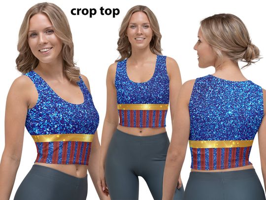 Discover Snow White Princess Crop Top Tank Women Costume Running Outfit Workout Athletic