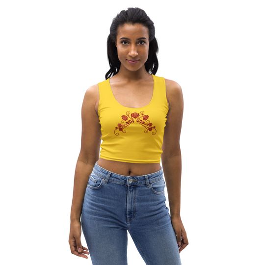 Discover The Belle Golden Rose Crop Top