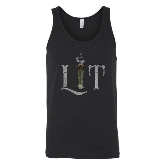 Discover Lit Tank Top Men Witch Tank Tops Funny Halloween Tank Top Witchy Tank Top