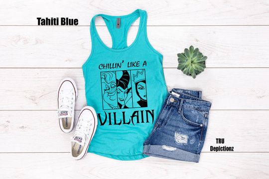 Discover Chillin Like A Villain Halloween Tank Top||Maleficent Ursuela Snow White Halloween